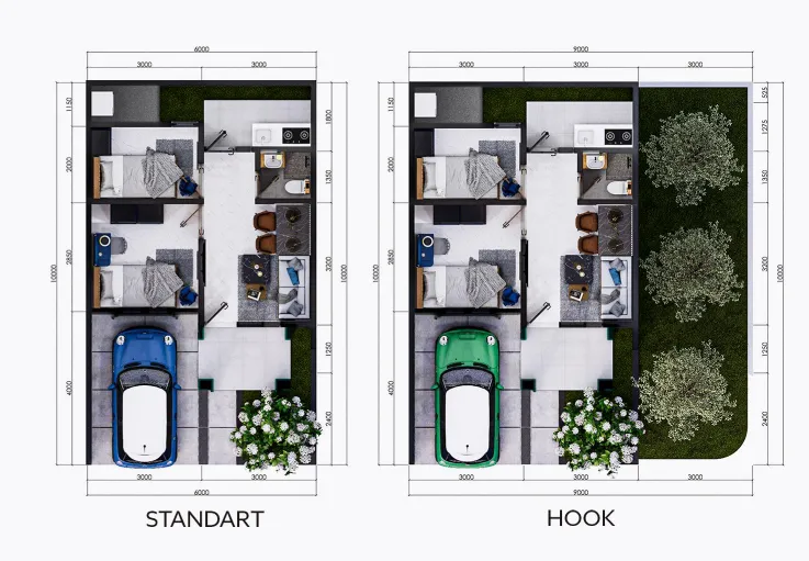 Floor plan for Tipe 63